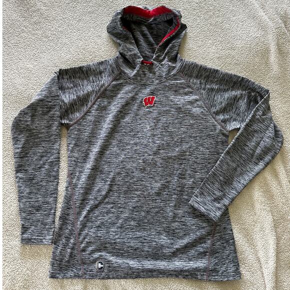 UNIVERSITY WISCONSIN BADGERS Hoodie Womens Small Pullover Athletic Football - Picture 1 of 12
